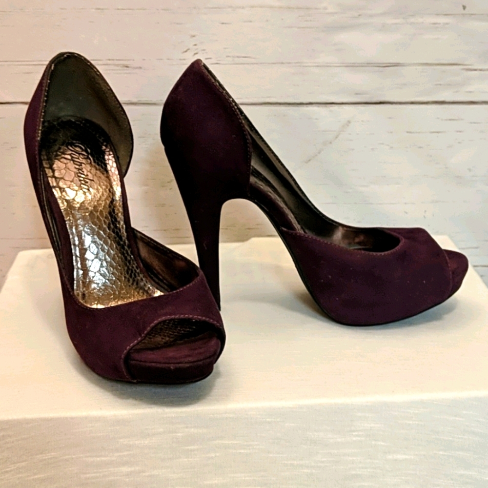 Paprika Plum heel pumps